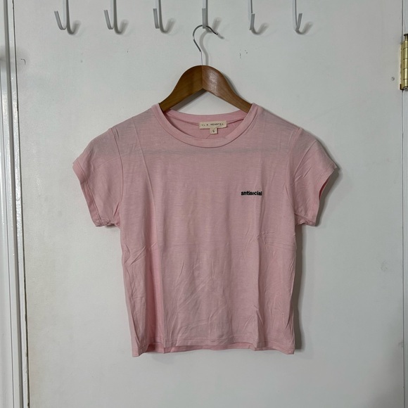 PacSun Tops - L.A. Hearts Antisocial Pink Stretchy T-Shirt – Women’s Small